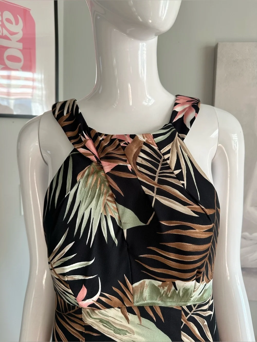Connected Apparel Tropical Palm Print Dress Size 6 - Picture 5 of 6